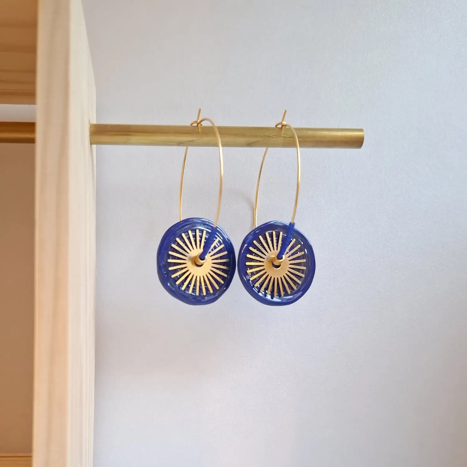 Créoles disque de verre Créoles disque de verre