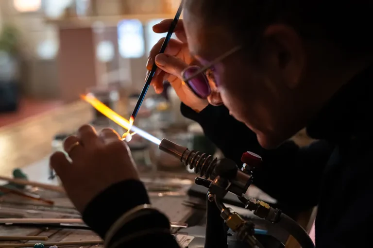 Atelier de filage de verre